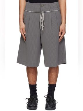 SONG FOR THE MUTE Gray Double Pleated Shorts
